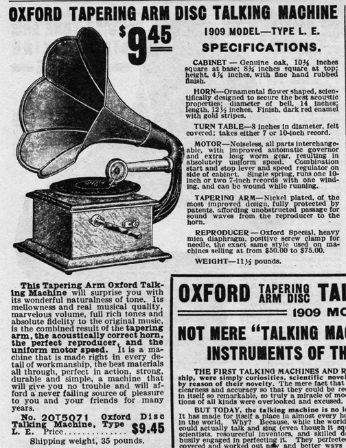 Silvertone Harvard Oxford Phonographs